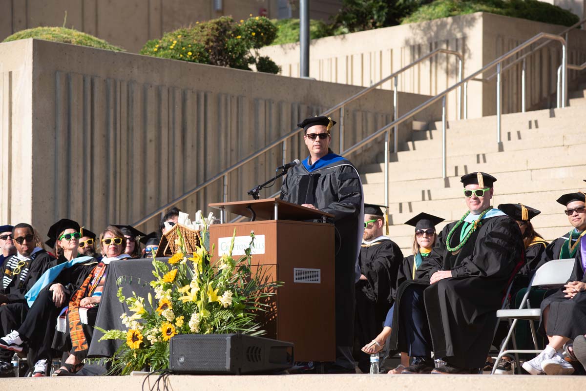 People enjoying Commencement