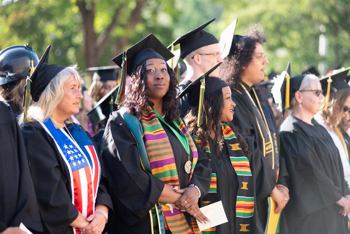 People enjoying Commencement