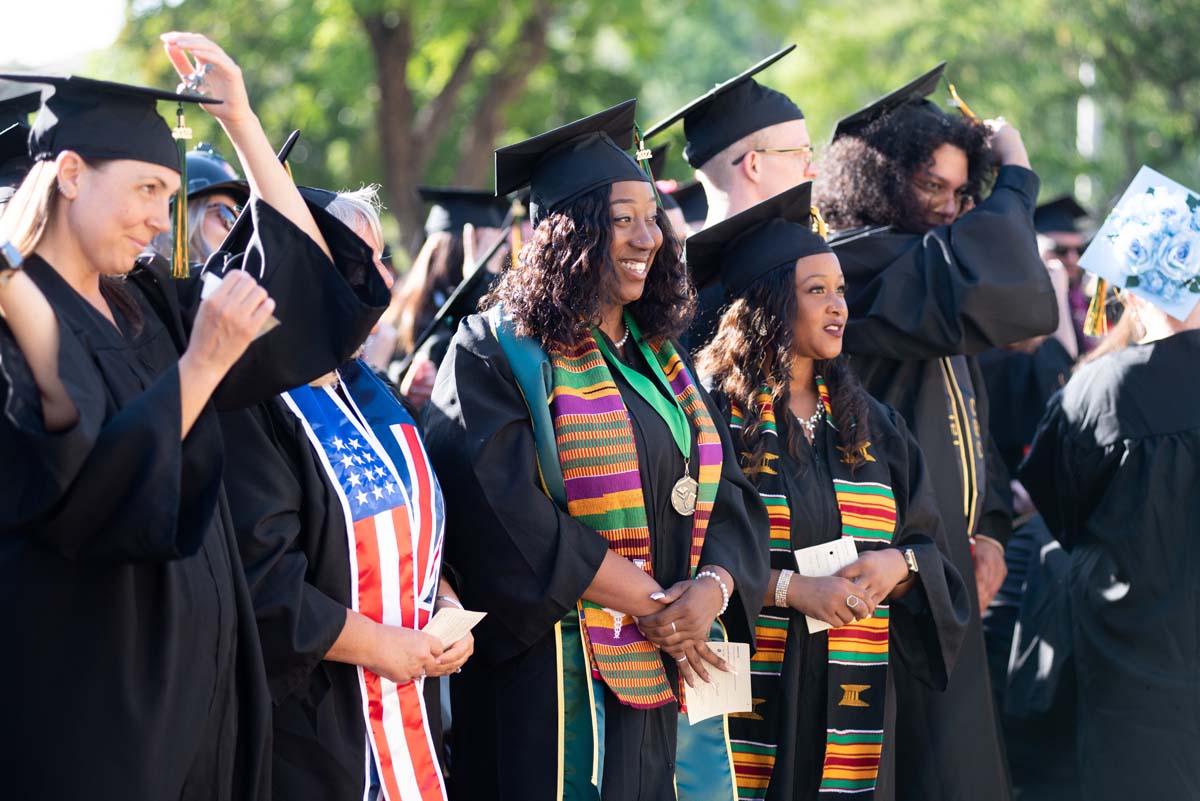 People enjoying Commencement