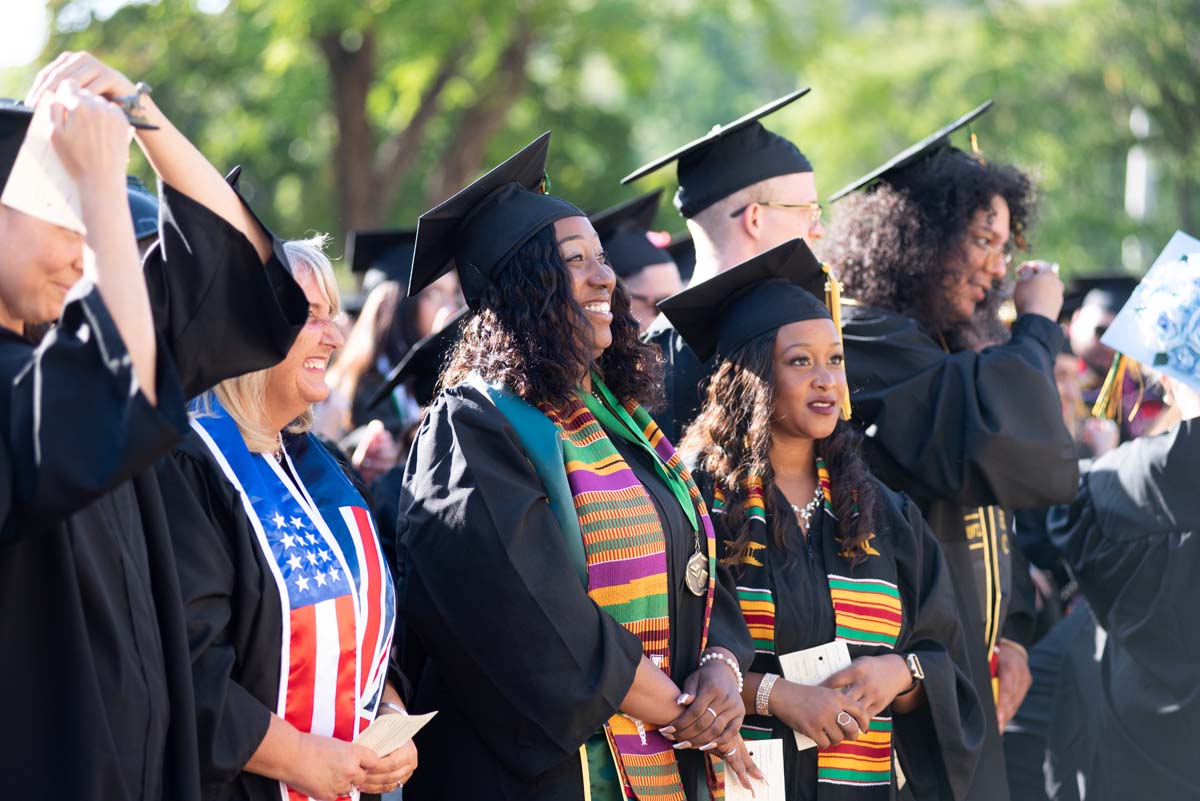 People enjoying Commencement