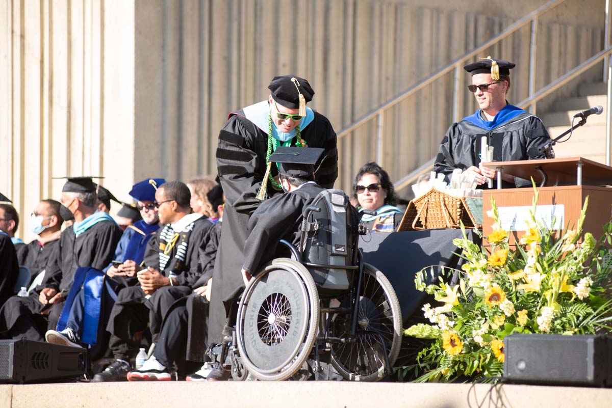 People enjoying Commencement