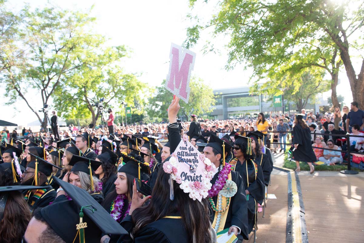 People enjoying Commencement