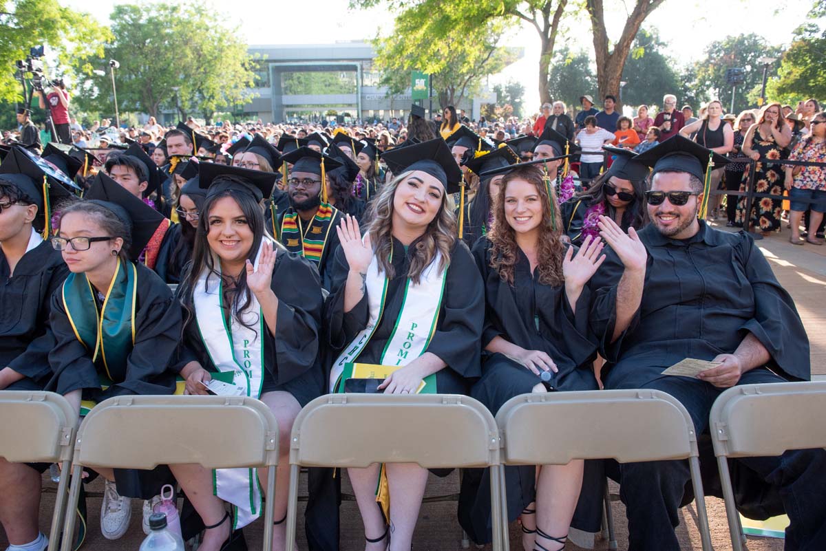 People enjoying Commencement