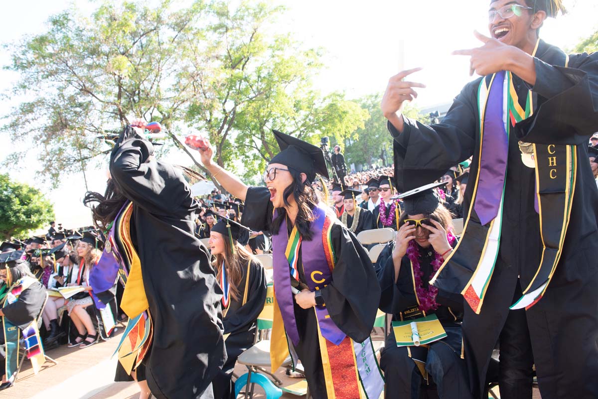 People enjoying Commencement