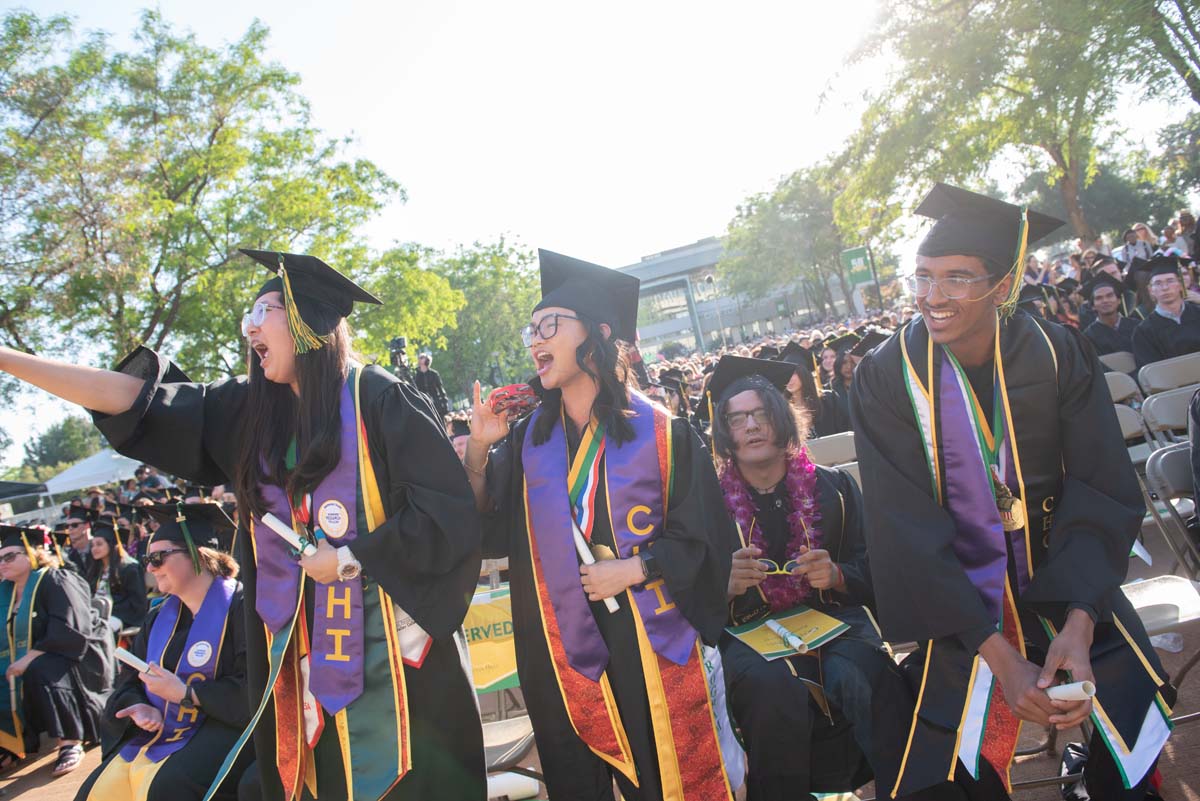 People enjoying Commencement