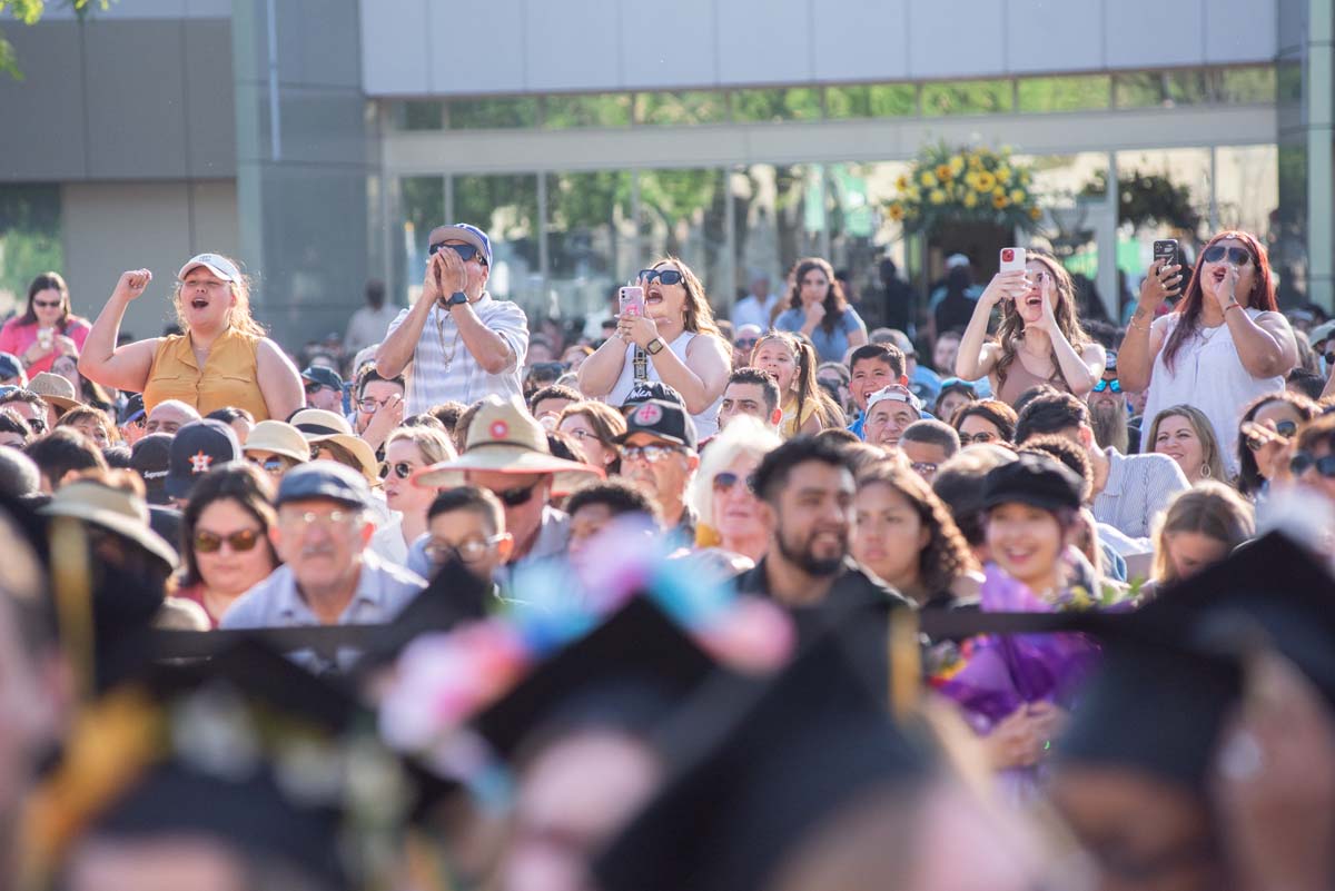 People enjoying Commencement