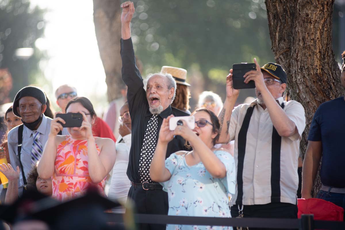 People enjoying Commencement