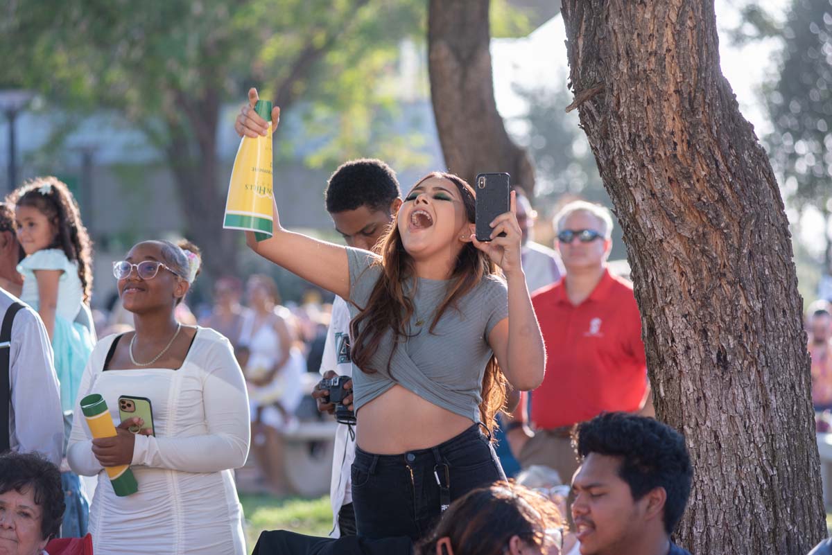 People enjoying Commencement