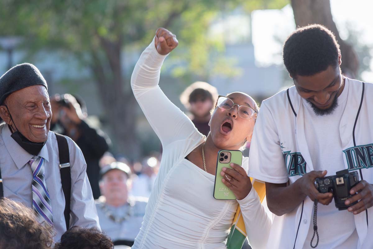 People enjoying Commencement