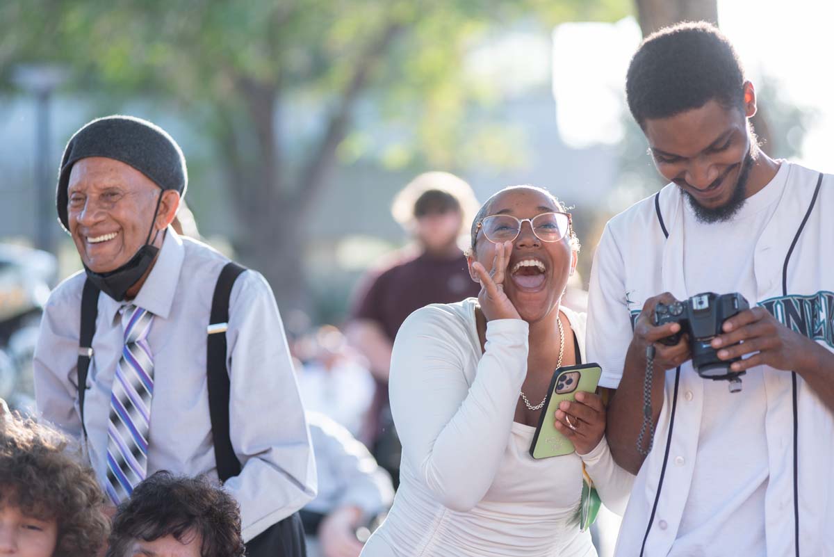 People enjoying Commencement