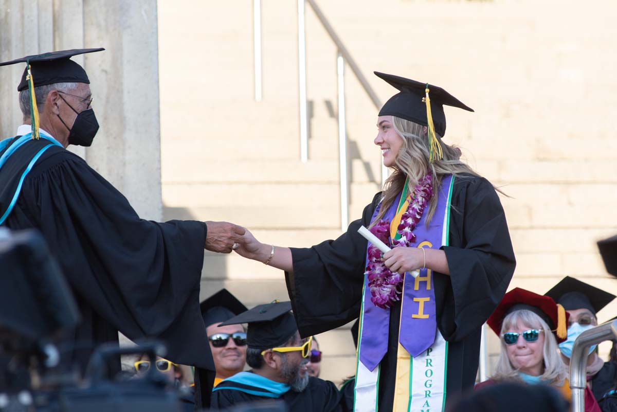 People enjoying Commencement