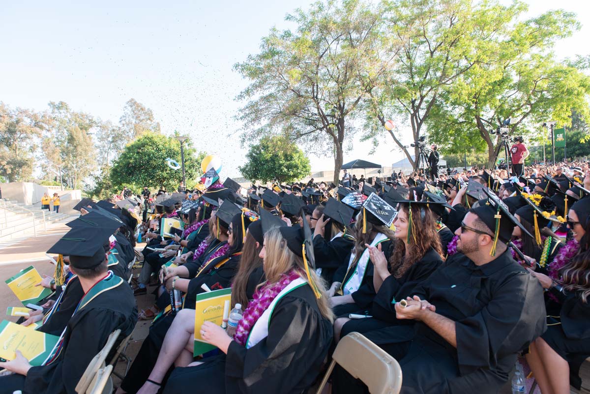 People enjoying Commencement