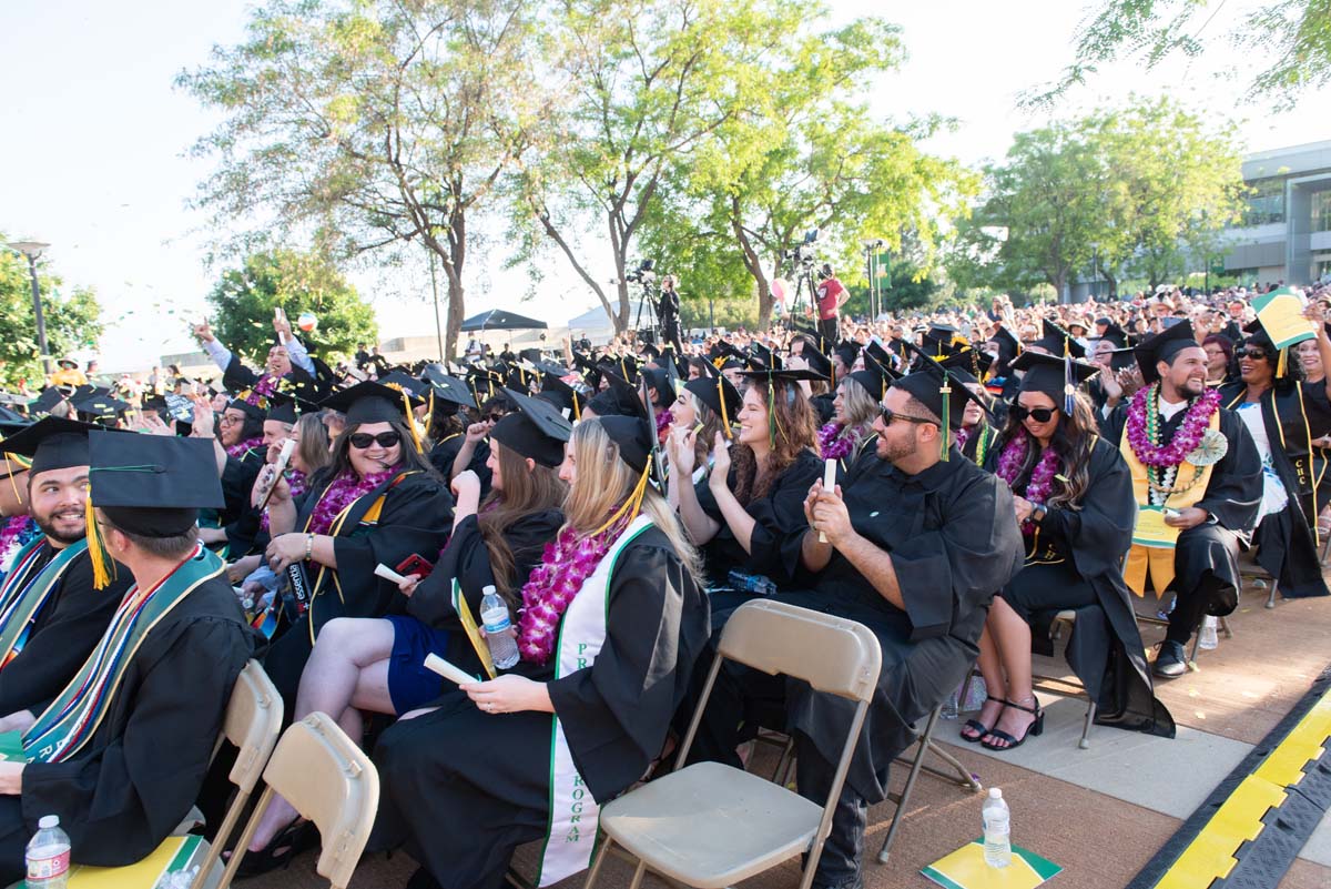 People enjoying Commencement