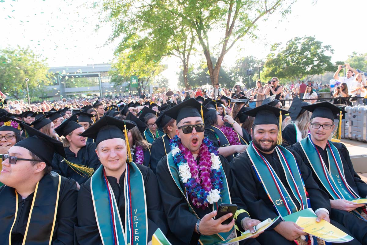 People enjoying Commencement