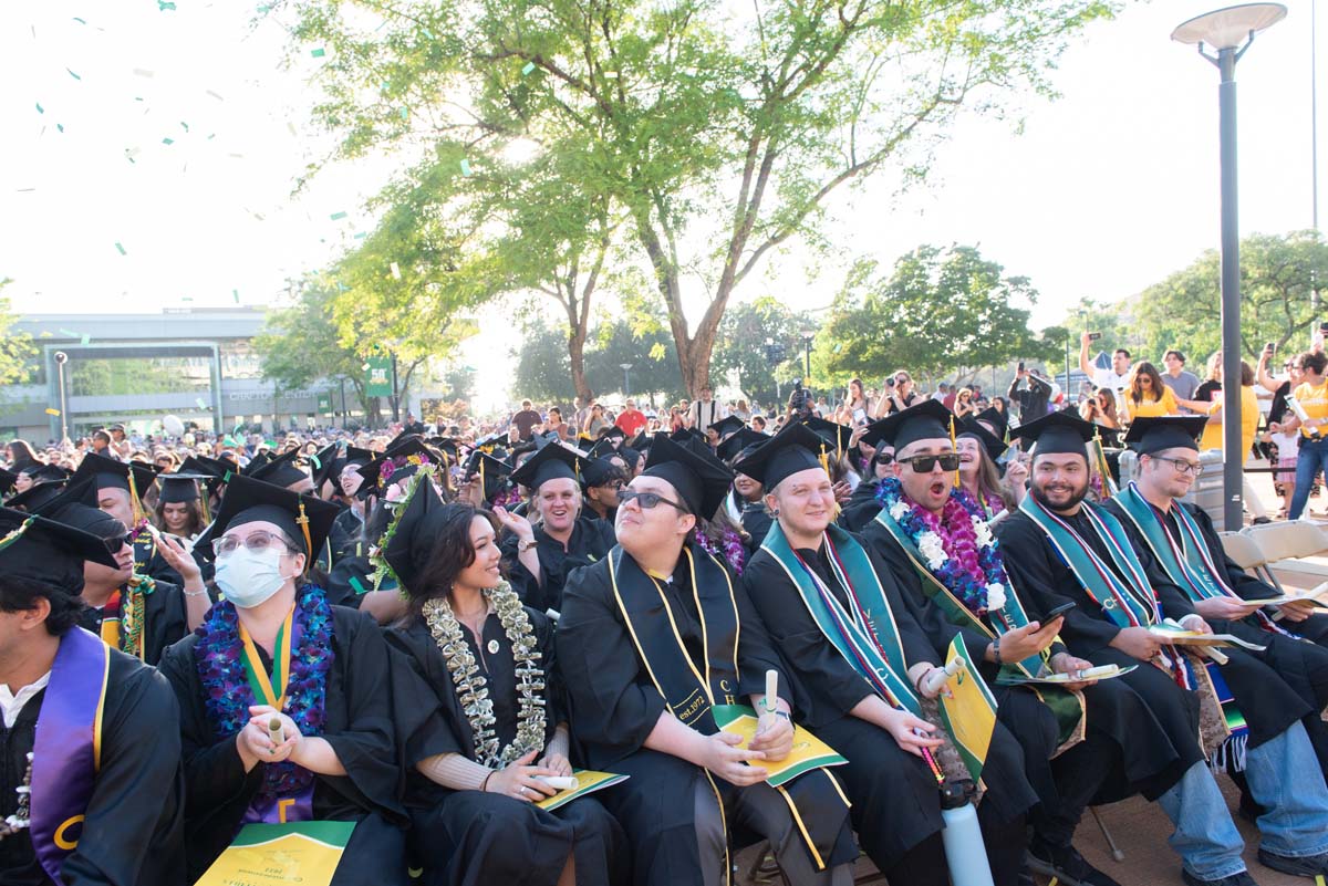 People enjoying Commencement