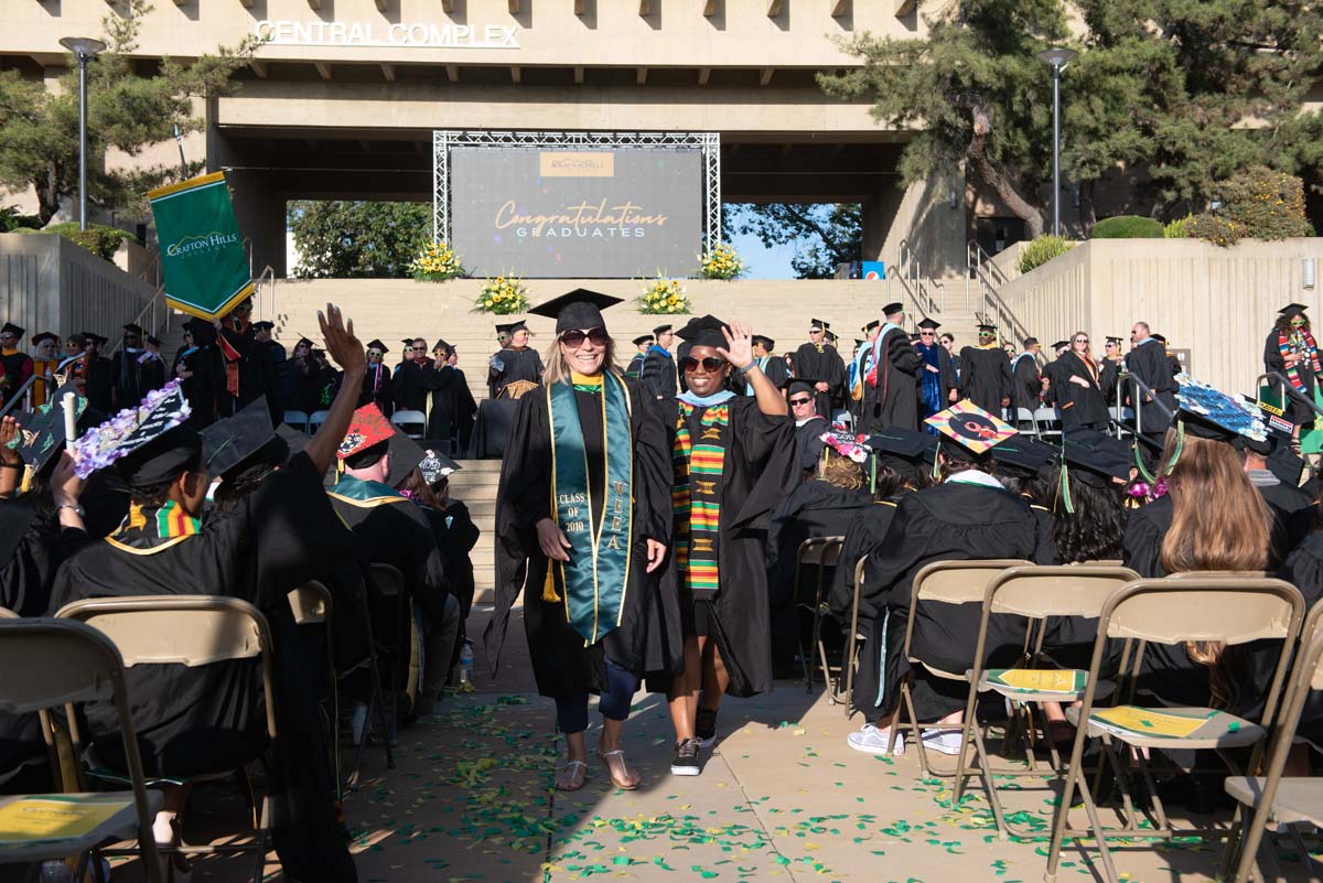 People enjoying Commencement