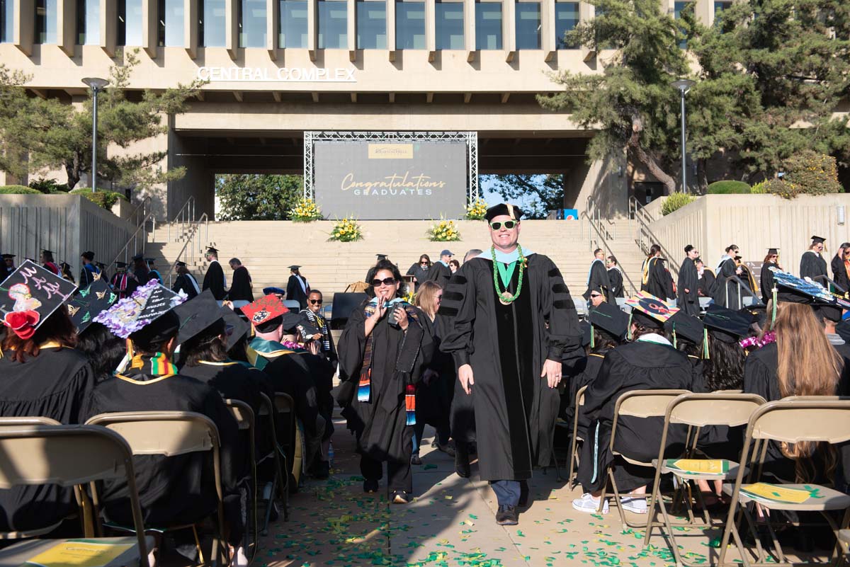 People enjoying Commencement