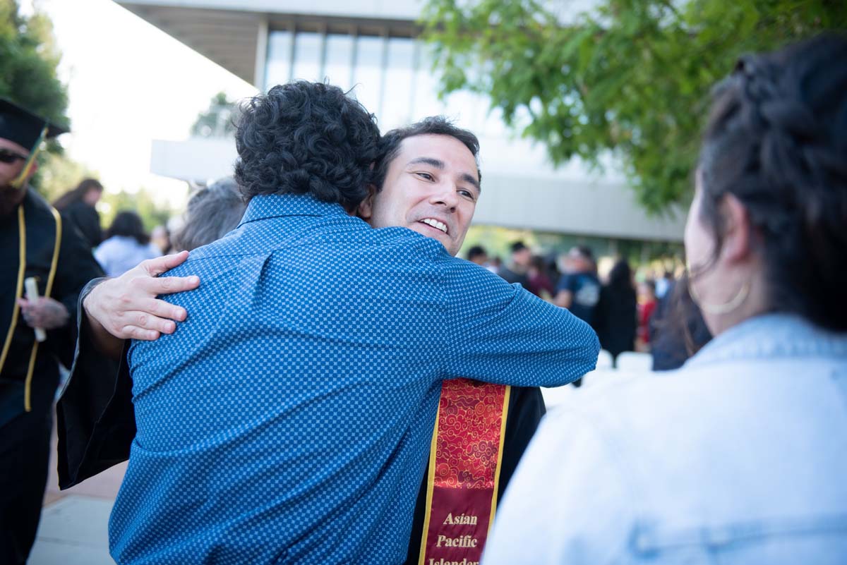 People enjoying Commencement