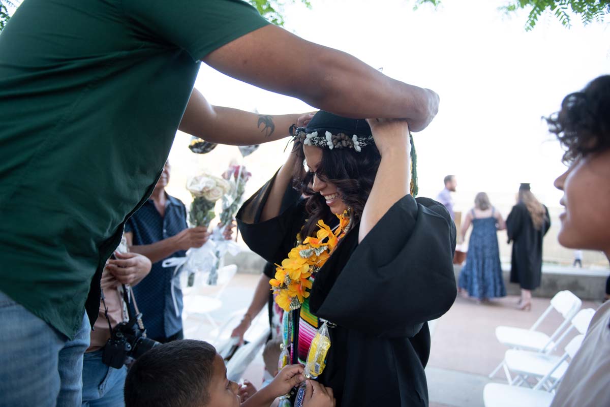 People enjoying Commencement