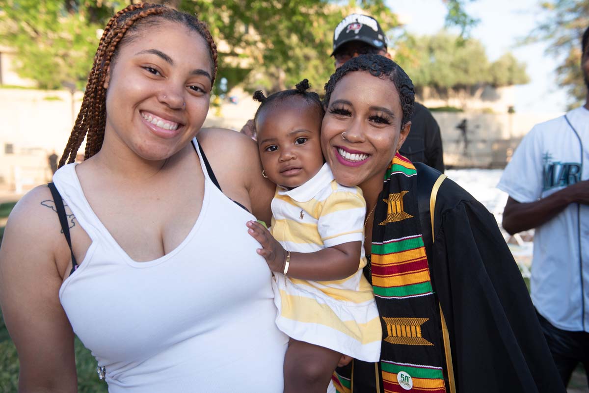 People enjoying Commencement