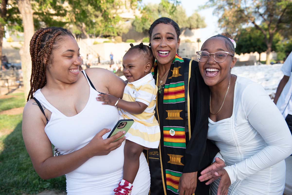 People enjoying Commencement