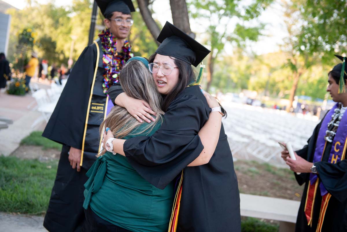 People enjoying Commencement