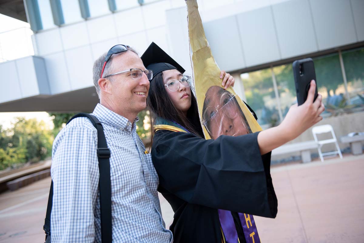 People enjoying Commencement