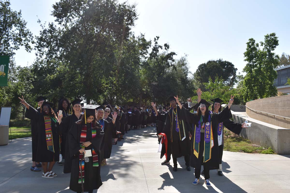 People enjoying Commencement