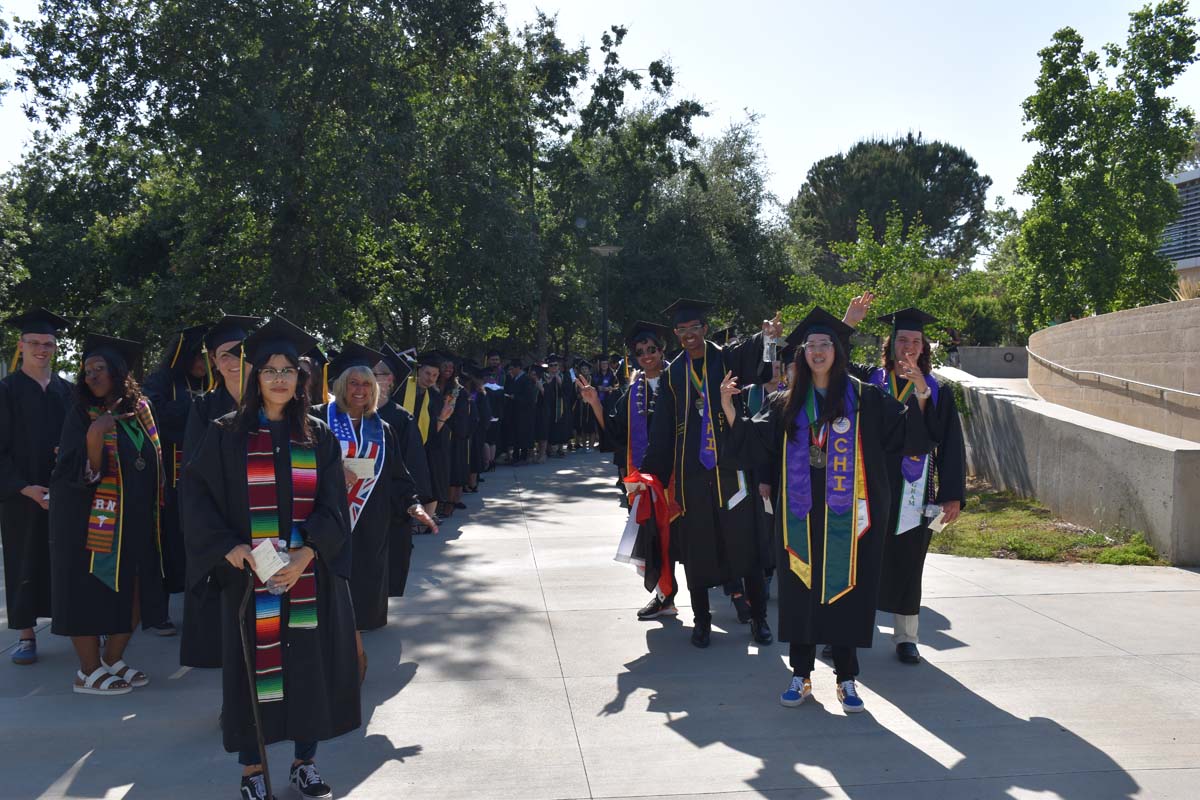 People enjoying Commencement