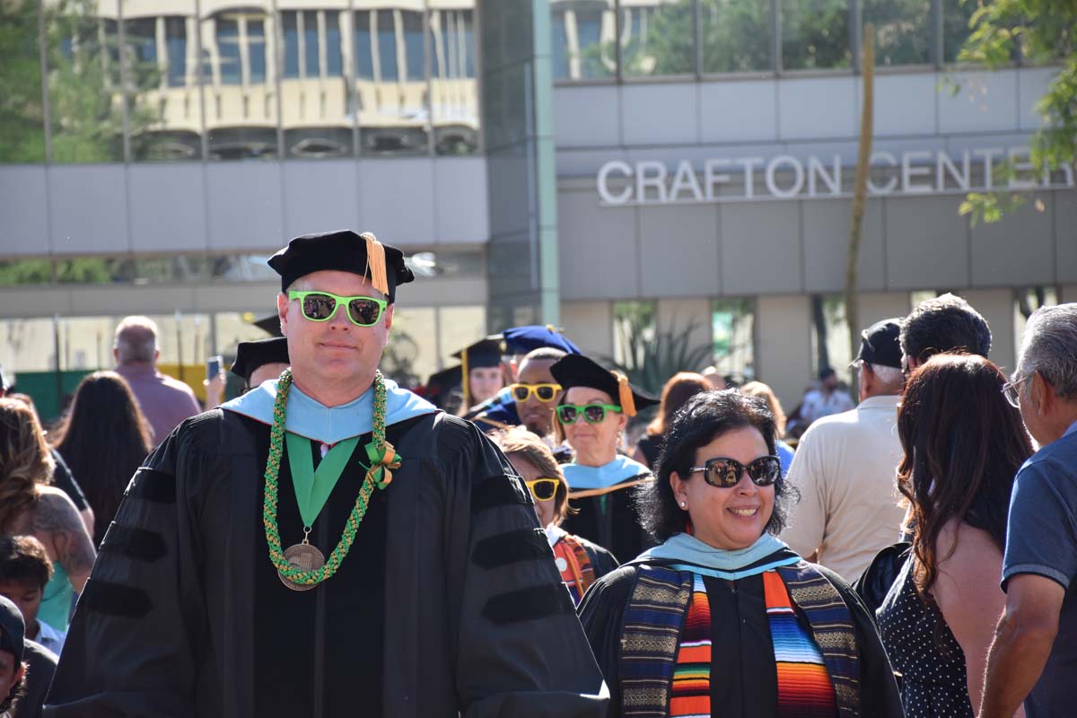 People enjoying Commencement