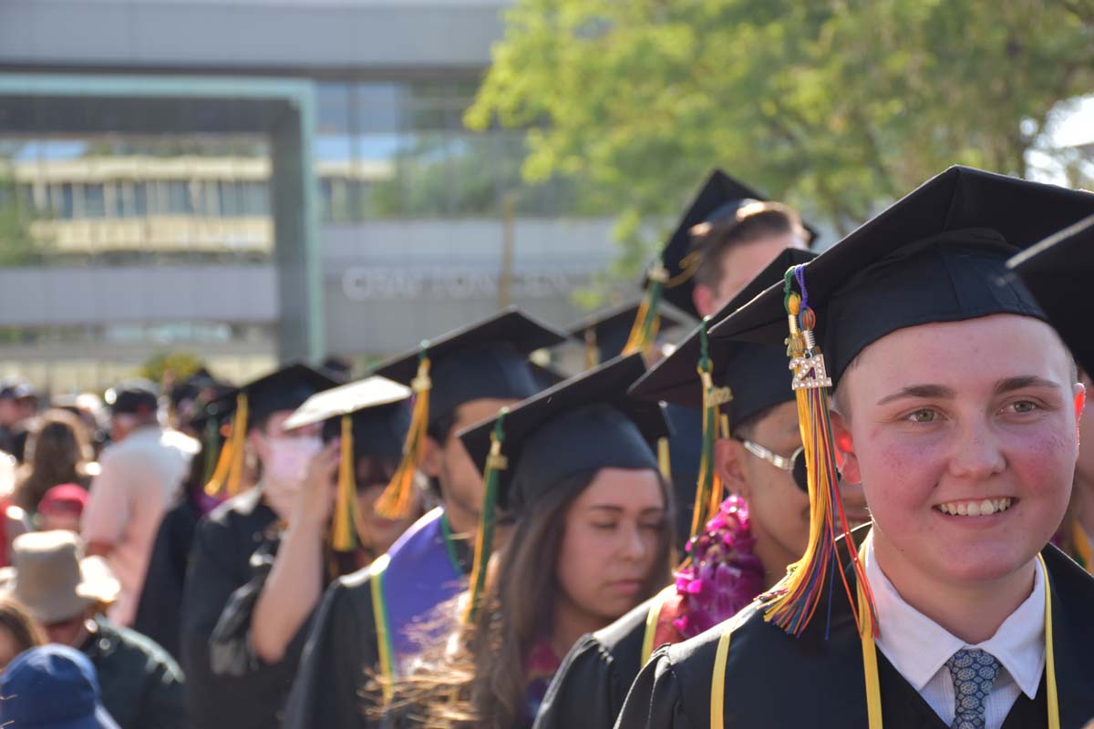 People enjoying Commencement