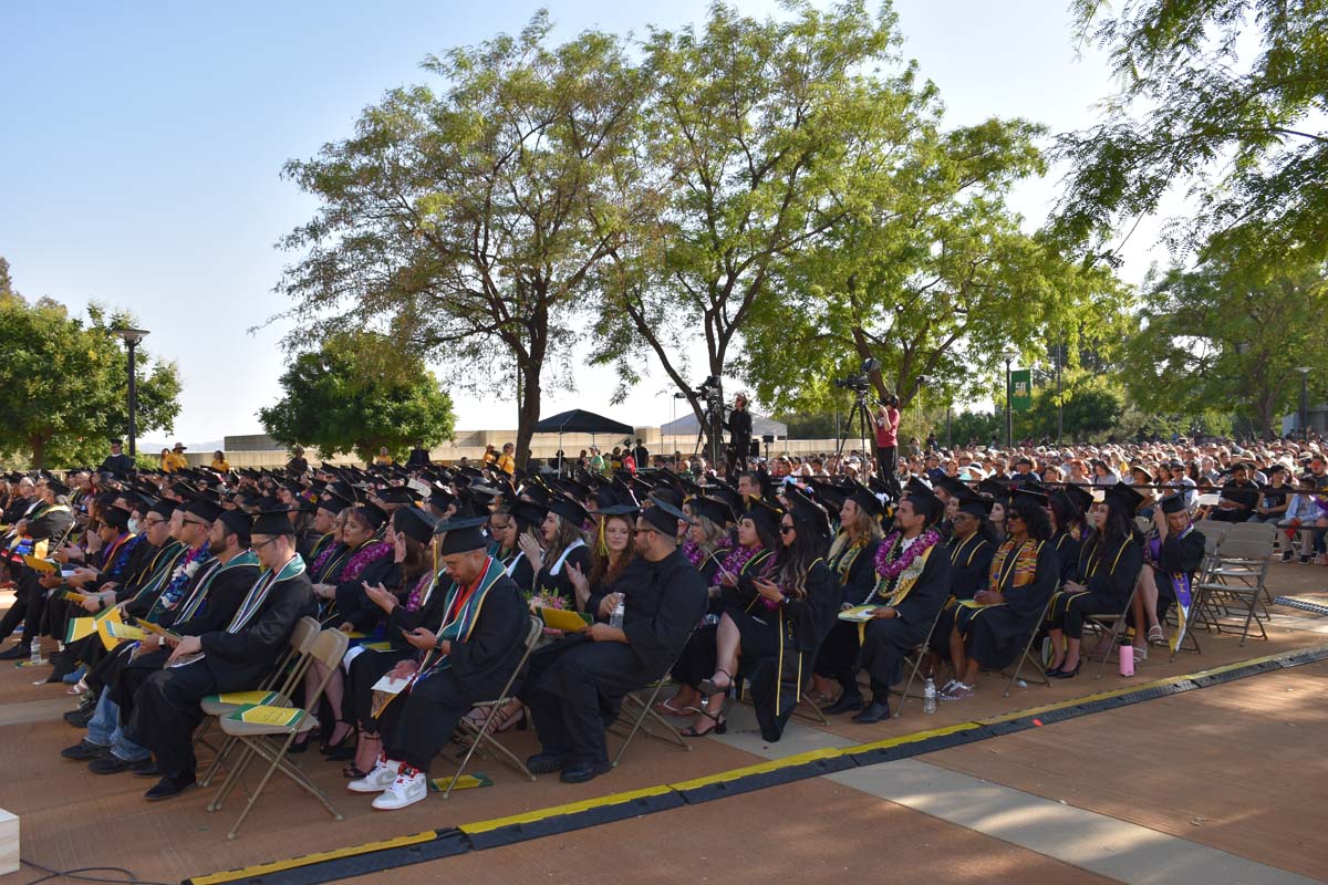 People enjoying Commencement