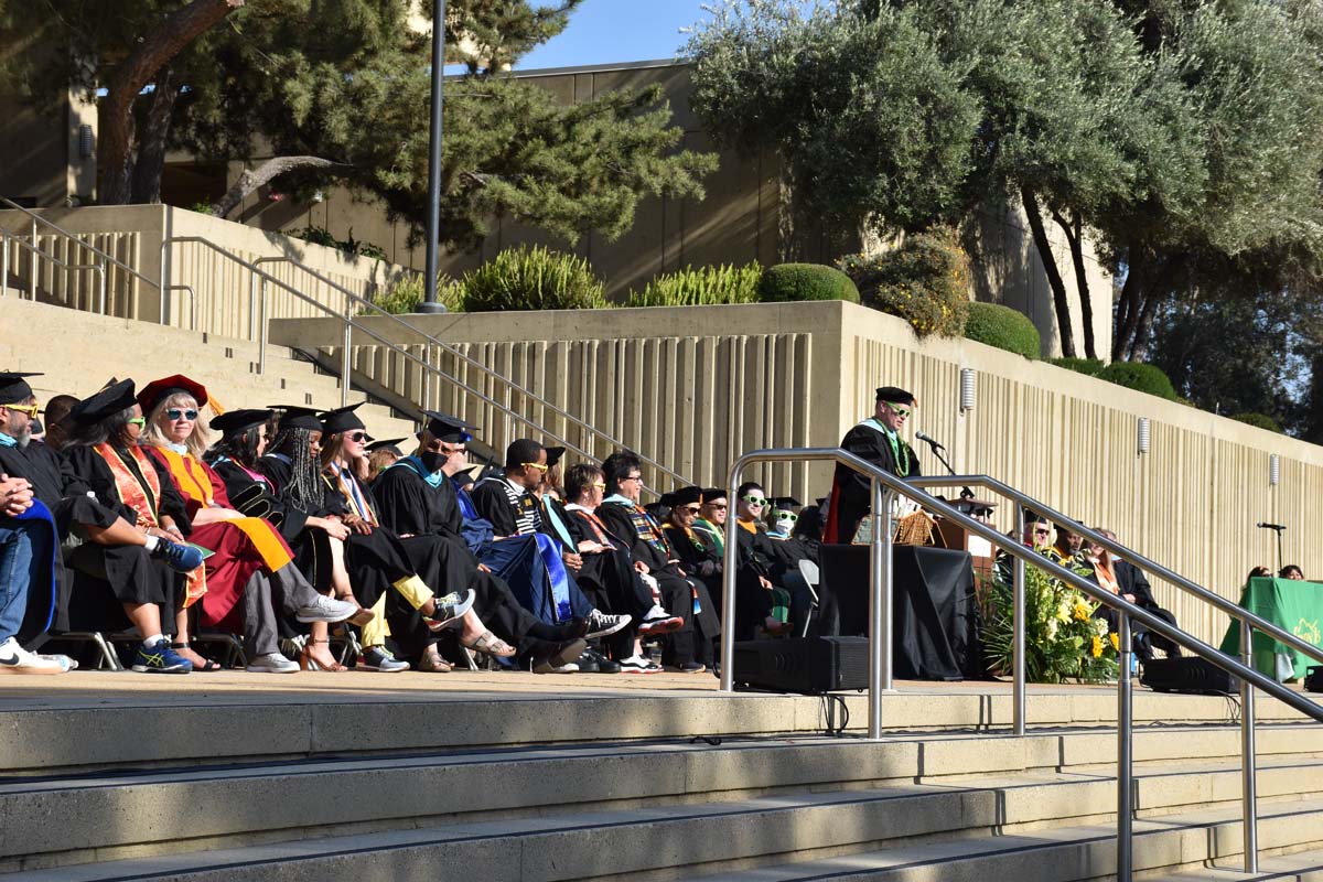 People enjoying Commencement