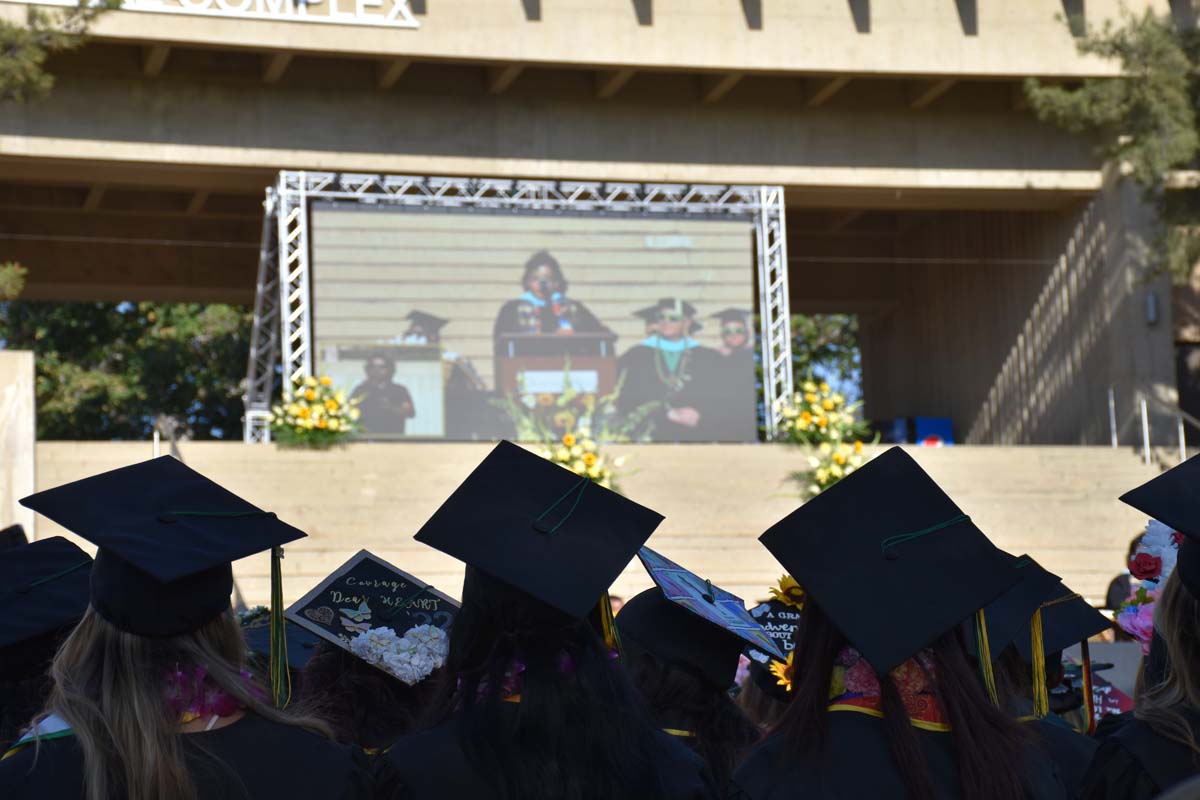 People enjoying Commencement