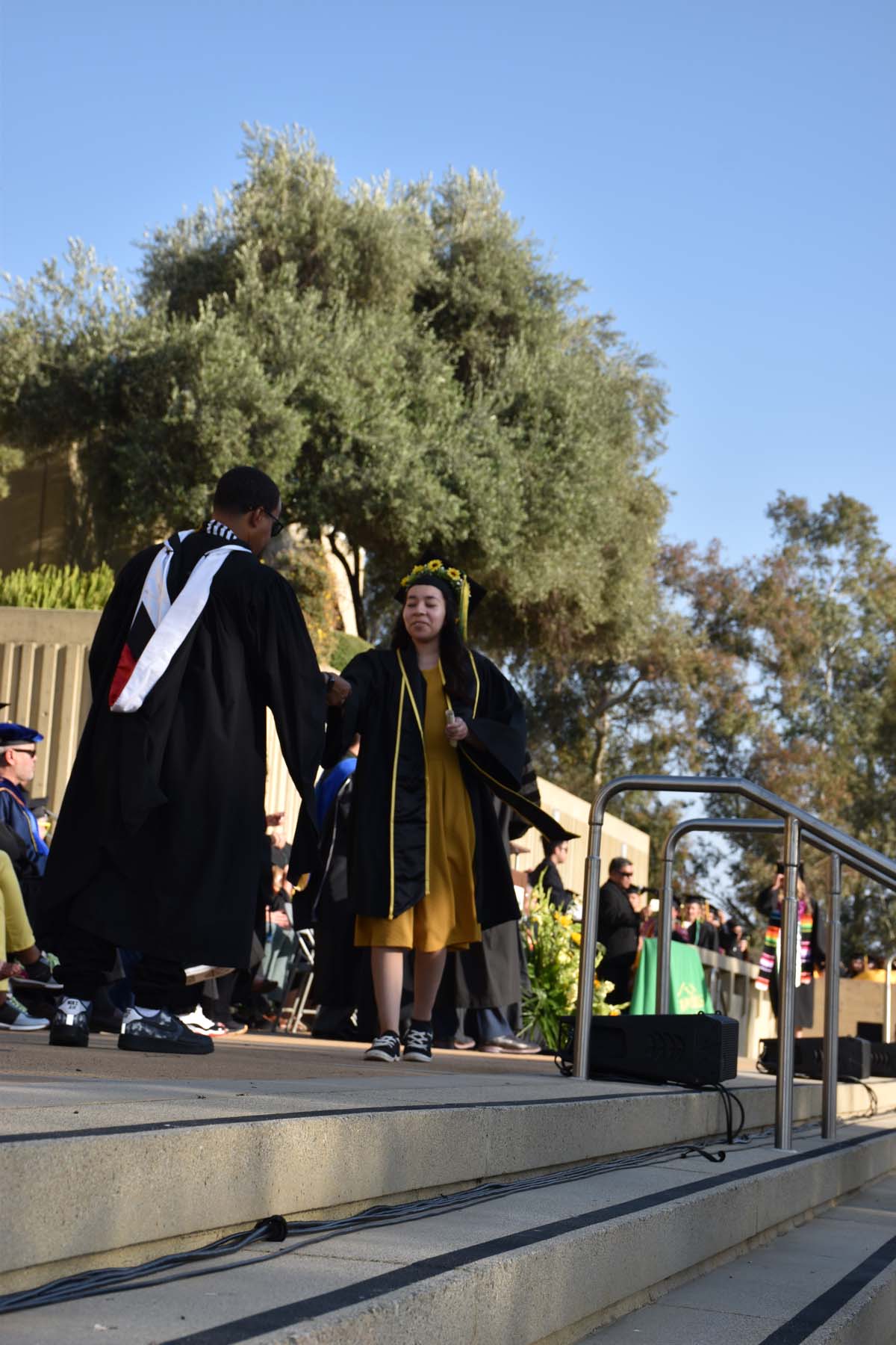 People enjoying Commencement