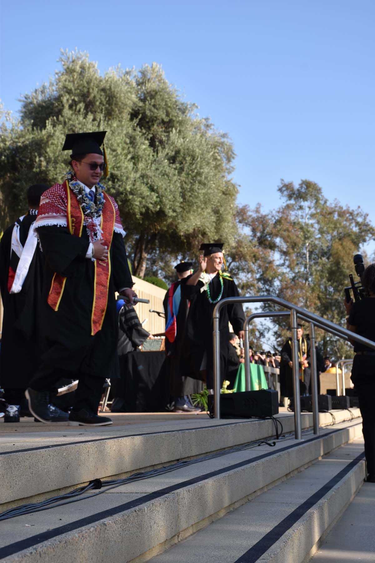 People enjoying Commencement