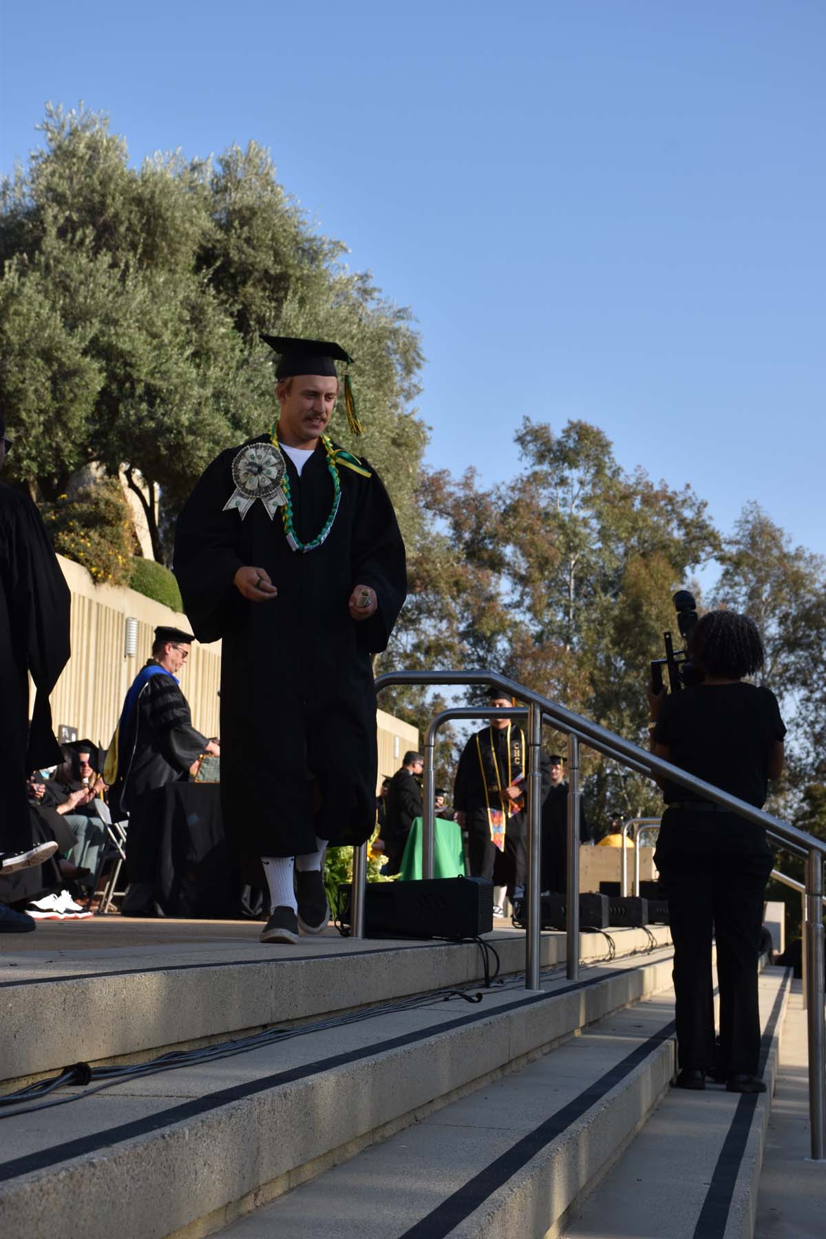 People enjoying Commencement