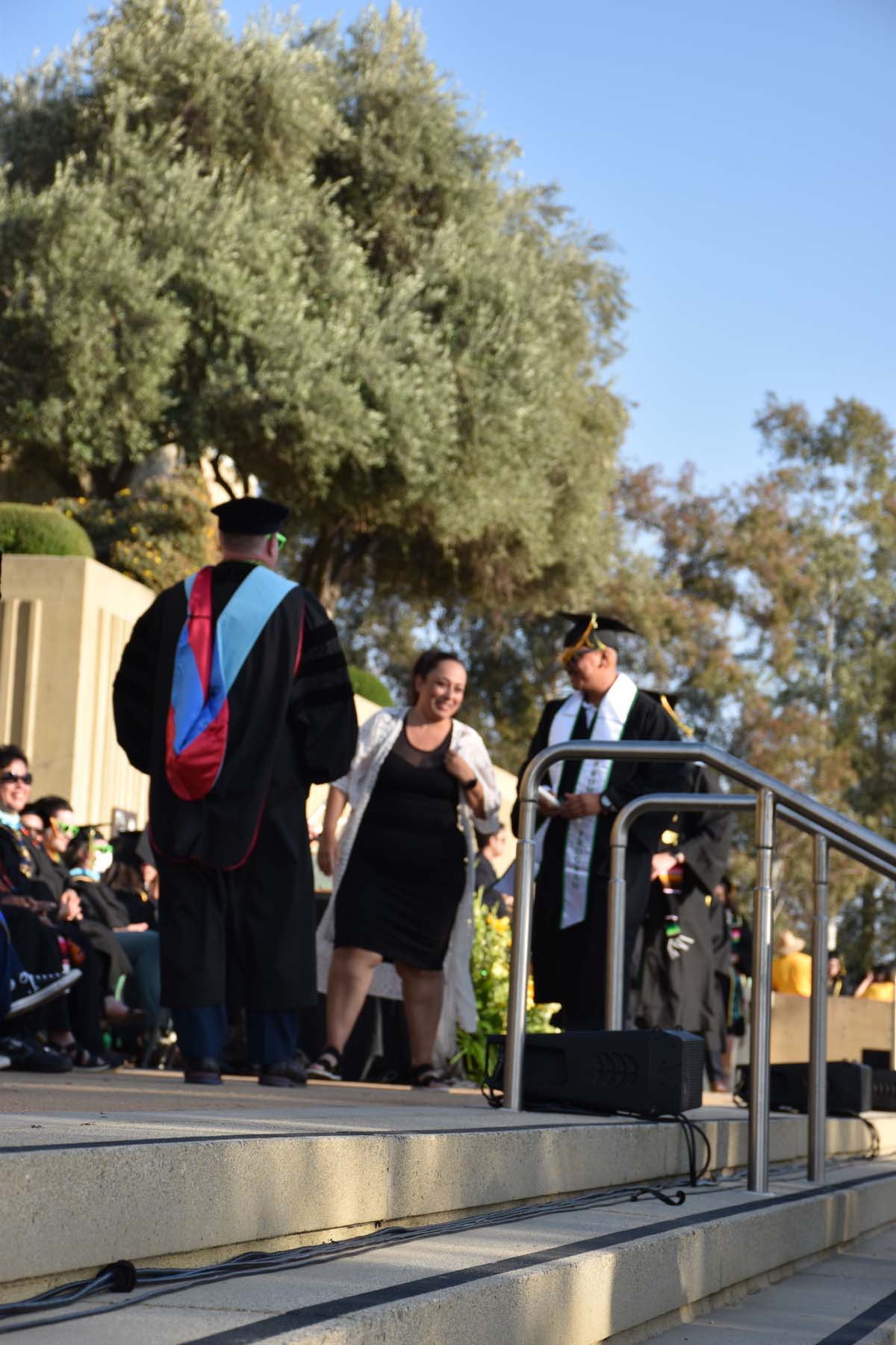 People enjoying Commencement