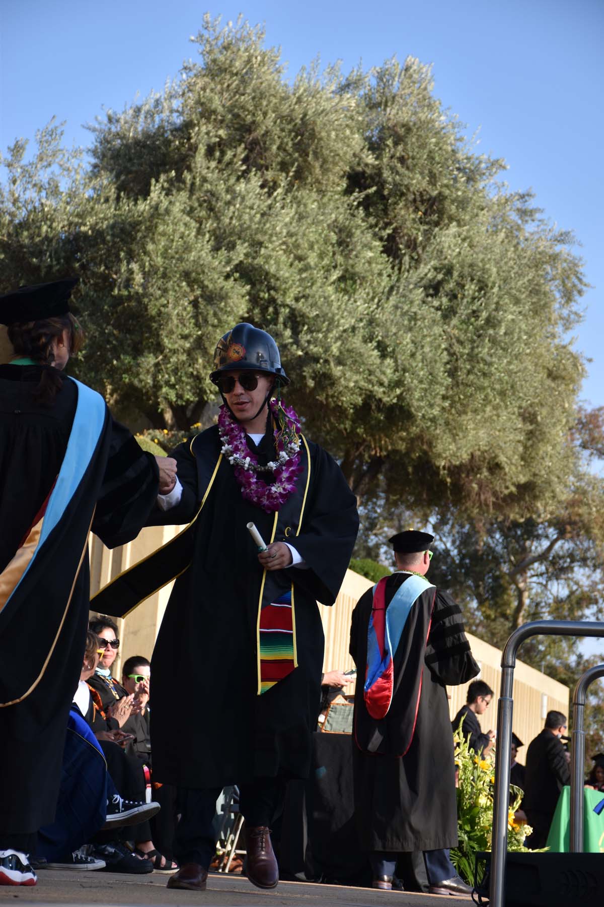 People enjoying Commencement