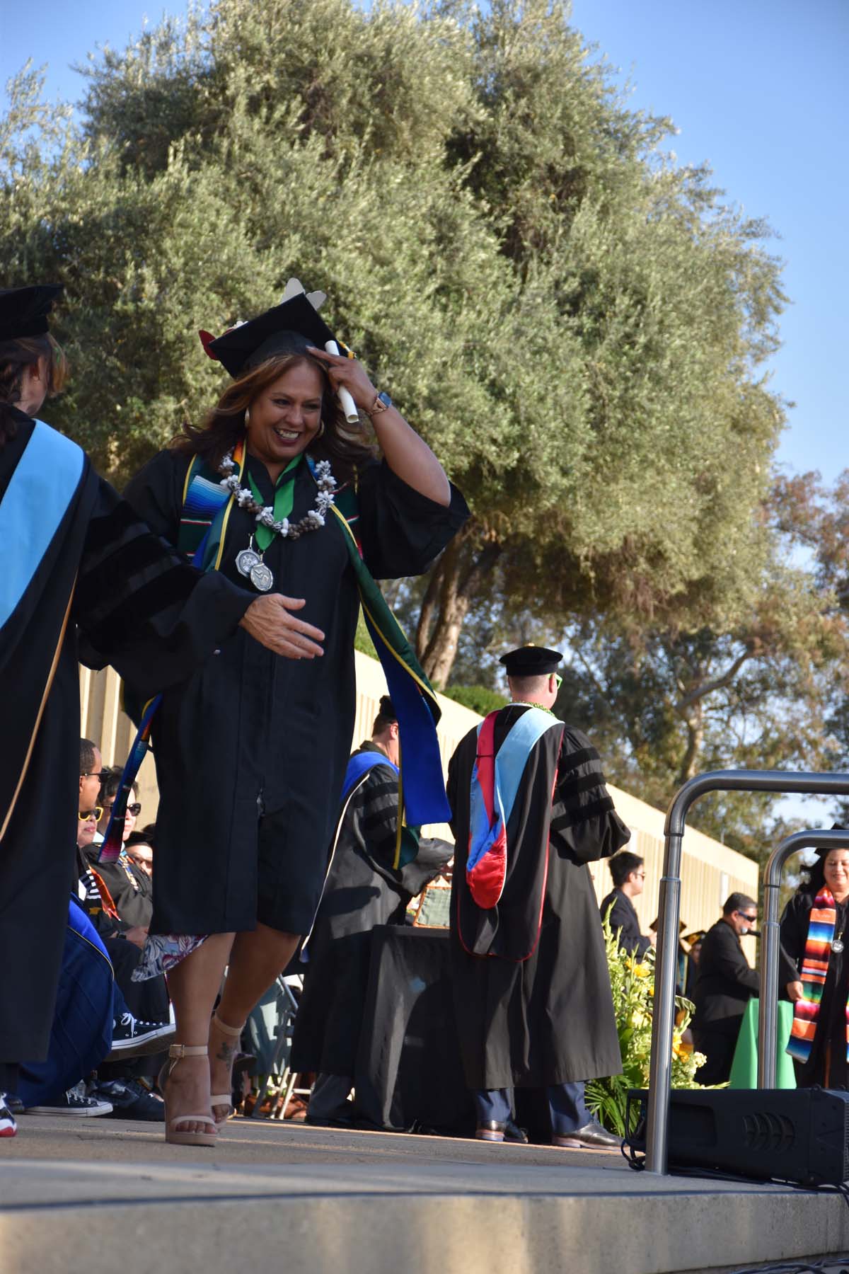 People enjoying Commencement