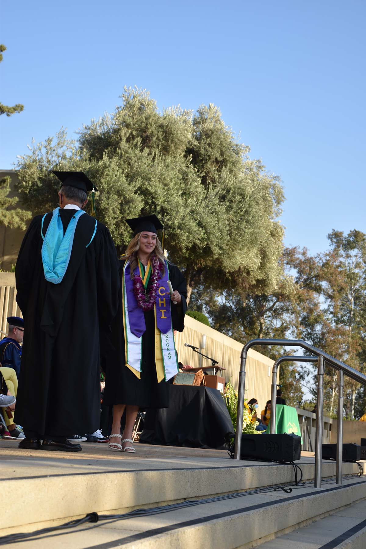 People enjoying Commencement