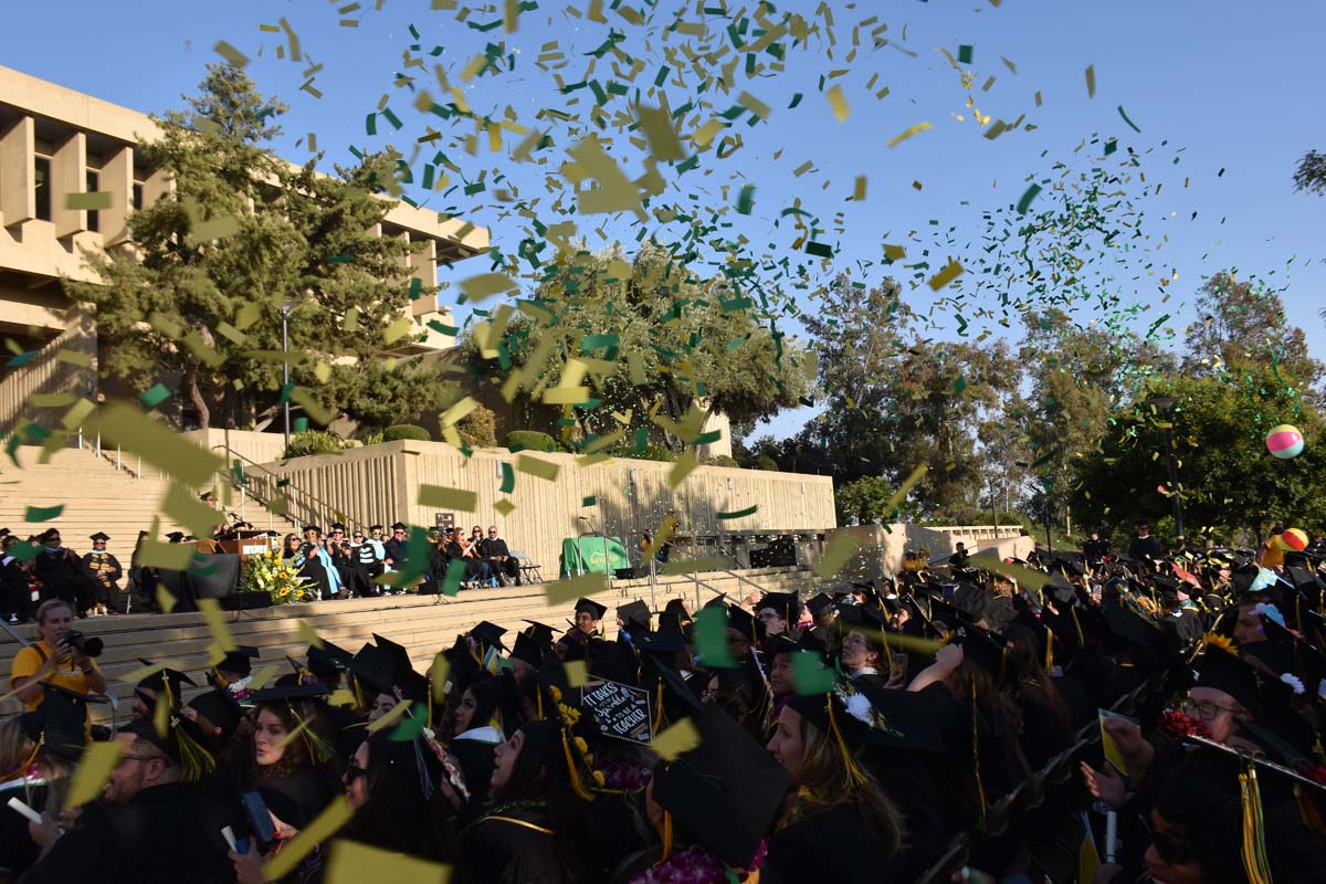 People enjoying Commencement