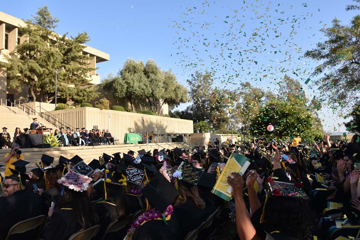 People enjoying Commencement