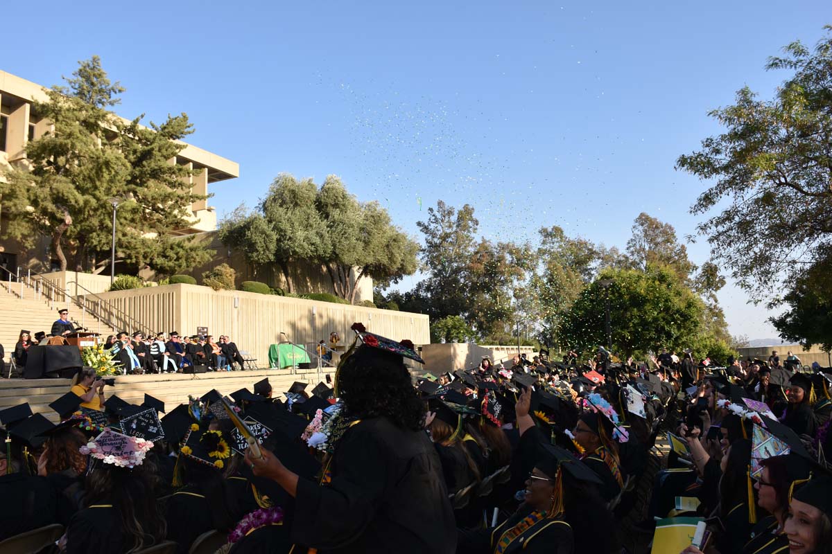 People enjoying Commencement