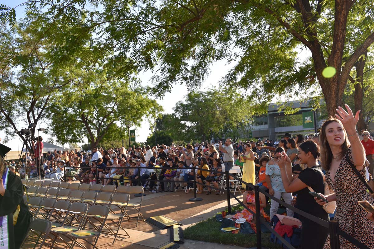 People enjoying Commencement