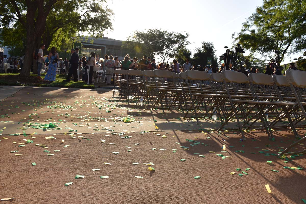 People enjoying Commencement