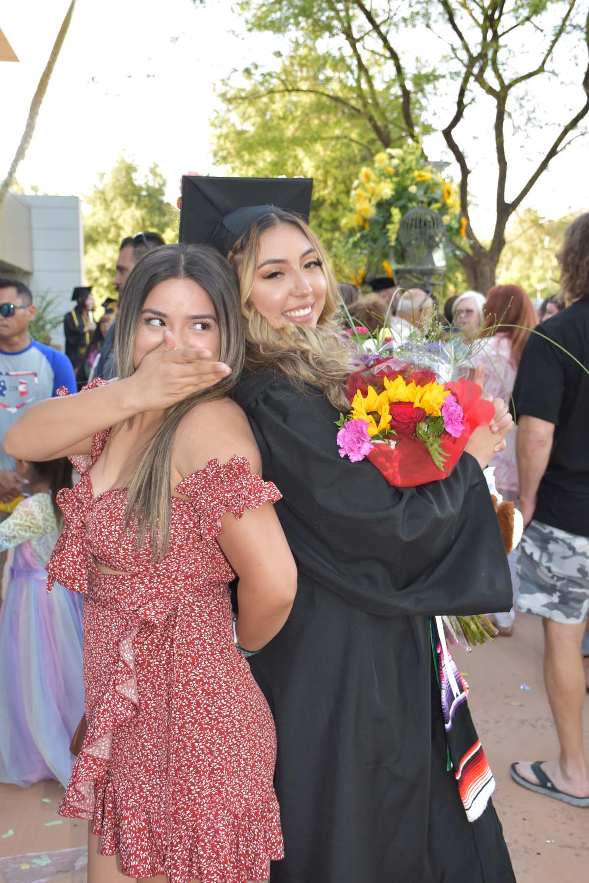 People enjoying Commencement