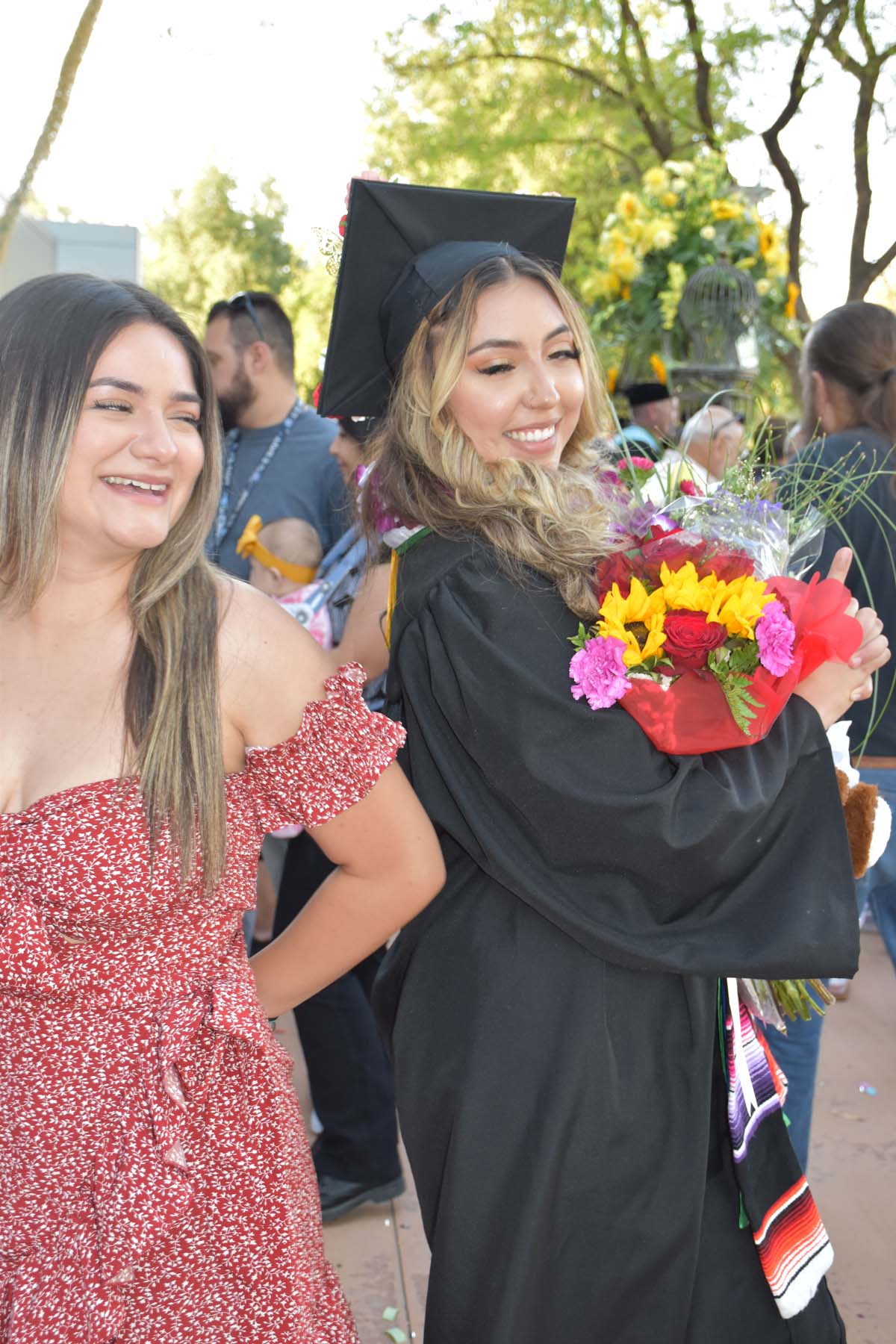 People enjoying Commencement