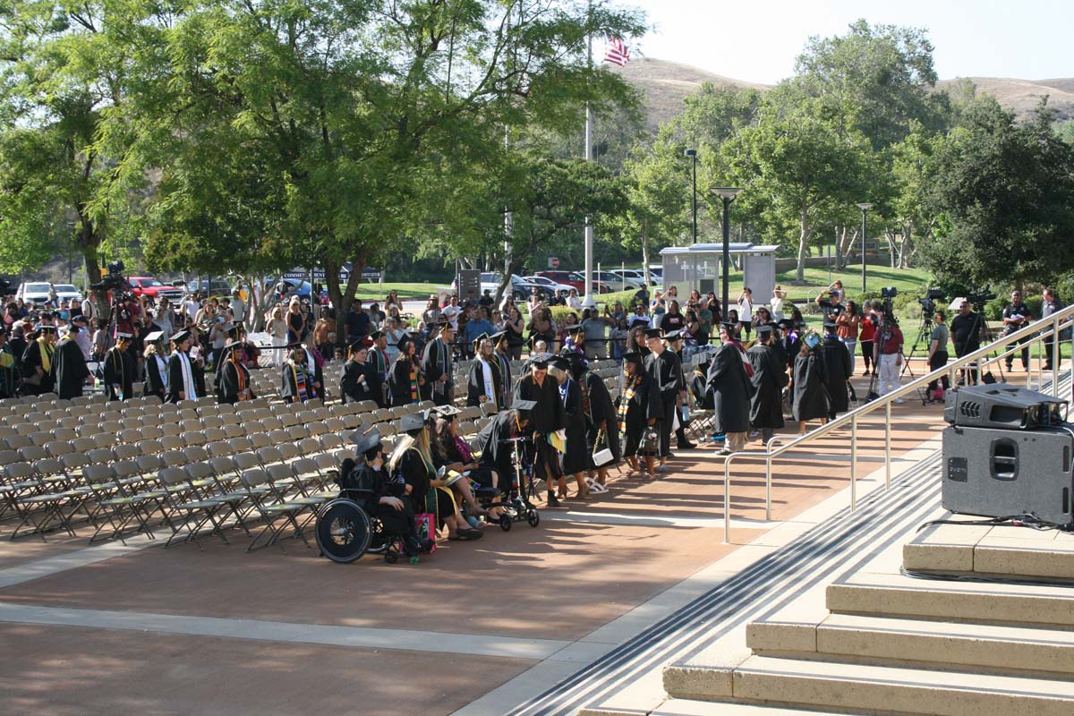 People enjoying Commencement