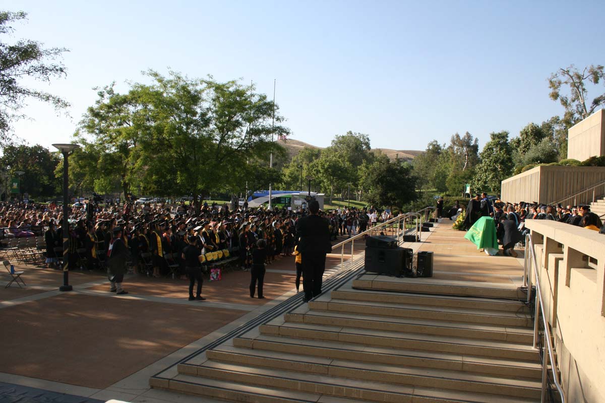 People enjoying Commencement